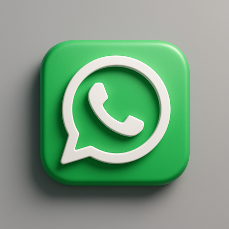 Grünes WhatsApp-Logo mit weißem Sprechblasen-Symbol.